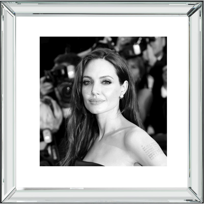 Angelina Jolie Snapped by Paparazzi - Print on Wood