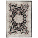 Hand-Knotted High-Quality Black and Taupe Area Rug