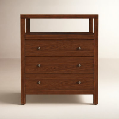 Celine 28" 3-Drawer Nightstand, Walnut Brown