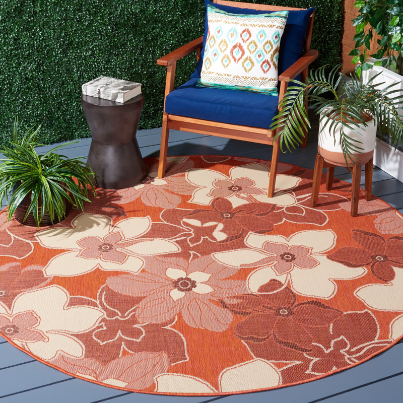 Herefordshire Performance Floral Rug, Round 6'7"