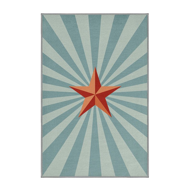 Soft Plush Festa July 4Th Modern & Contemporary Abstract Area Rug in Gray – Gray Binding, 3x5