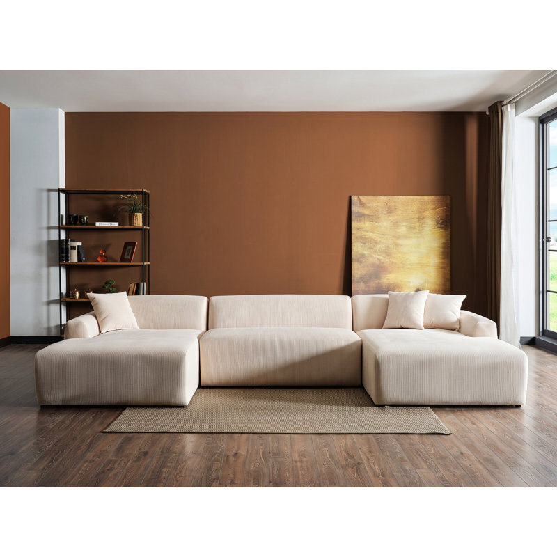 Upholstered U-Shaped Sectional Symmetrical