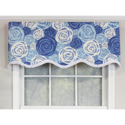 Cotton Blend Floral Scalloped Window Valance