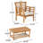 Chic 2 Club Chairs + Table Made Of Brown Wood, With Slat Panel Decoration Modern Look, Design, Weather , Assembly Required, Brown, 27.93 In.D, 24.44 In.W, 33.92 In.H