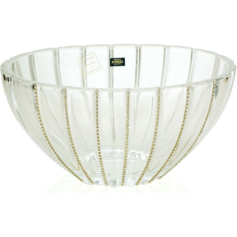 Victoria Bella, vase en cristal orné de bijoux de 12 pouces, pièce maîtresse décorative, bol de fruits incrusté de cristaux