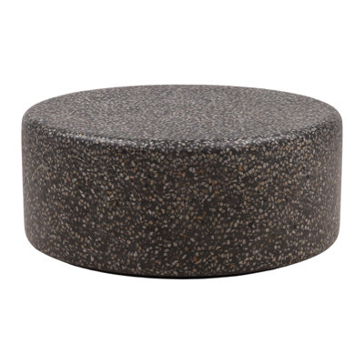 Damira Concrete Terrazzo Outdoor Coffee Table, Black