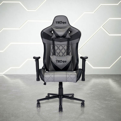 Fauteuil de jeu gris ergonomique