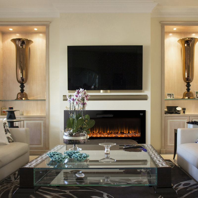 Bourg 50'' W Black Electric Fireplace