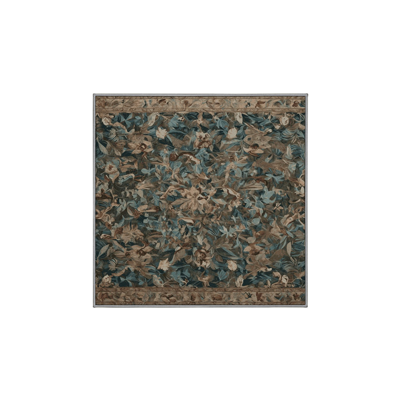 Tapis gris soyeux et moelleux, Carré 6 pi