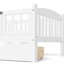 Lit simple blanc TG avec garde-corps, tiroirs de rangement et une charmante tête de lit. Tête de lit Sweet Sleep Ambiance douillette-1224703136