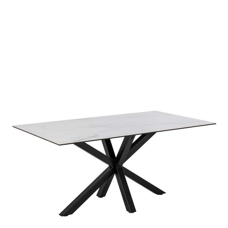 Metal Base Dining Table, White