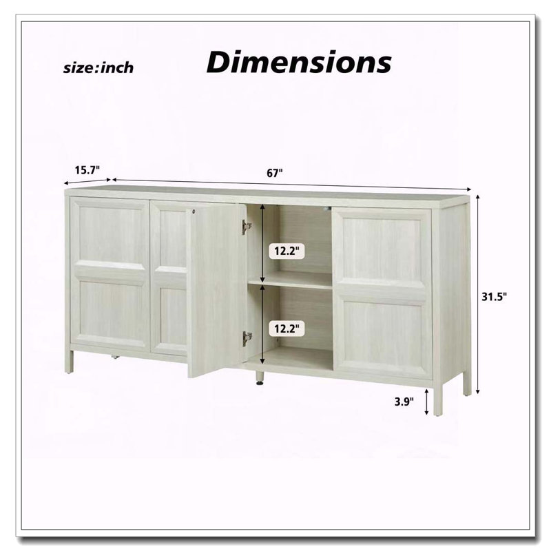 Buffet 67 po, Gris clair