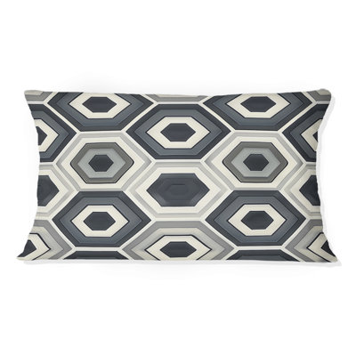 Imprimé hexagonal gris - coussin lombaire traditionnel