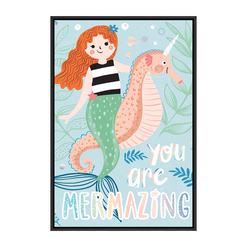 «Fairy Tale Fun» par Arrolynn Weiderhold - impression d'art graphique, H 60 po x l 40po x P 1,5 po, Toile avec cadre noir