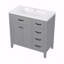 Armoire de salle de bain 36 po avec lavabo 36 po, gris-890156009