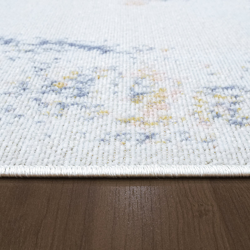 Tapis bleu/beige Ann, Rectangle 7 pi 10 po x 10 pi 10 po
