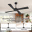 Ventilateur de plafond standard à 4 pales en bois pour l'intérieur avec fixation par tige-2022396284-2022396281-2022396279