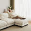 Canapé modulaire confortable à 2 places en tissu de chenille plissé avec siège ergonomique en mousse haute densité, canapé modulaire en forme de L avec 2 repose-pieds, accoudoirs arrondis arrondis et 2 coussins décoratifs ronds-453417909-453417915