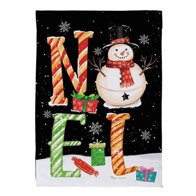 Noel Snowman Suede House Flag