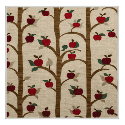 Washable Apple Trees Farm Area Rug