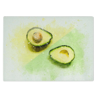 Tempered Glass Avocado Split Chopping Board