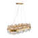 Kacy 16-Lights Gold Rectangular Modern Crystal Rectangle Chandelier with Clear and Gray Crystal Accents