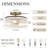 3-Light Drum Semi-Flush Mount Ceiling Light with Clear Ribbed Glass Shade