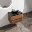 Meuble-lavabo mural 30 po avec lavabo en céramique noire, 2 tiroirs à fermeture en douceur, ensemble KD