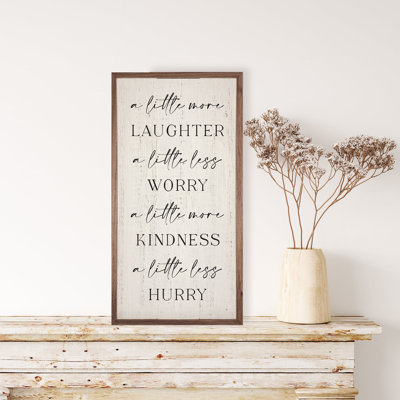 Laughter Worry Kindness Hurry Whitewash