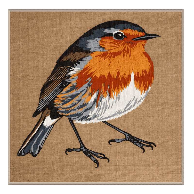 Washable American Robin Birds Area Rug, Square 7'