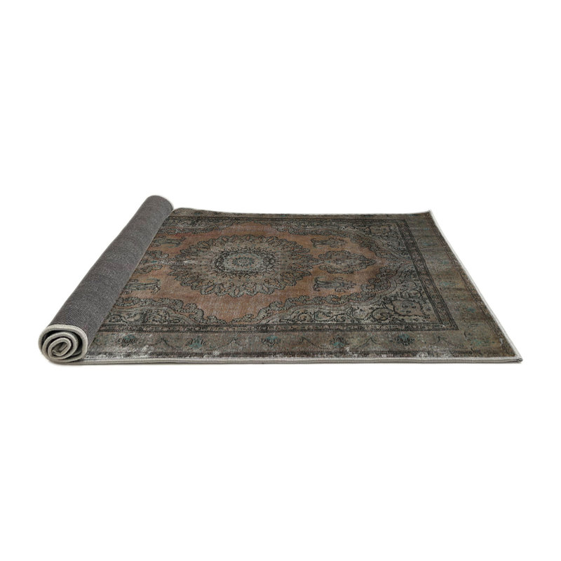 Tapis gris/brun clair traditionnel, Rond 6 pi