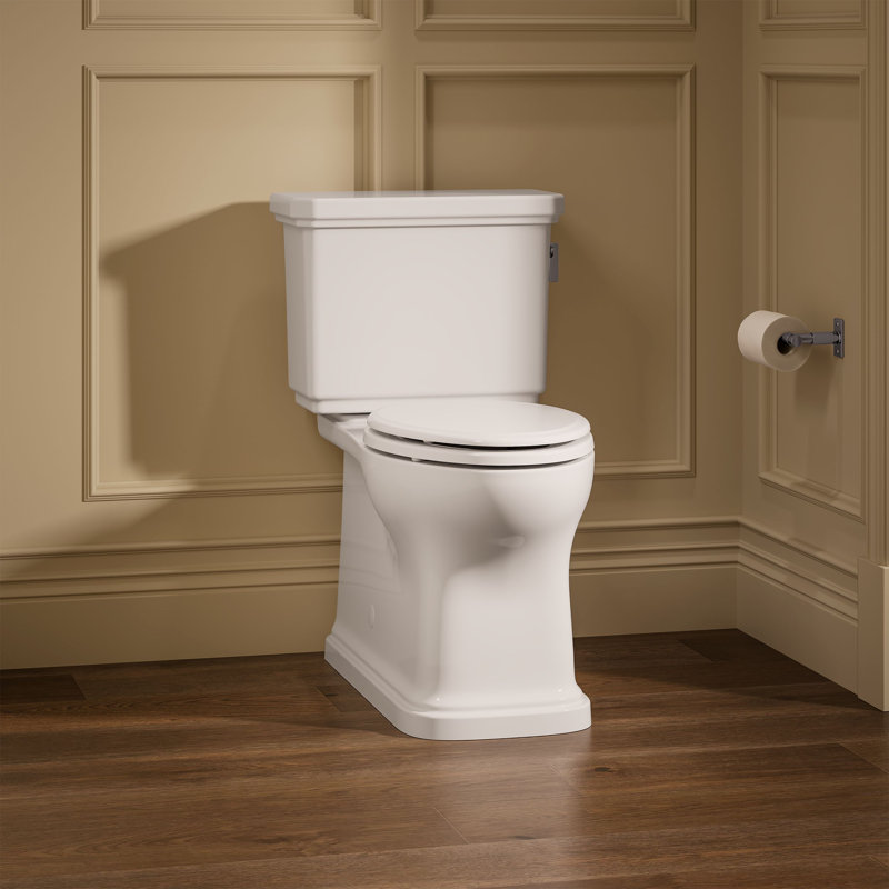 Claude by Studio McGee Two-Piece Elongated Toilet With Skirted Trapway, 1.6 Gpf, White, Right