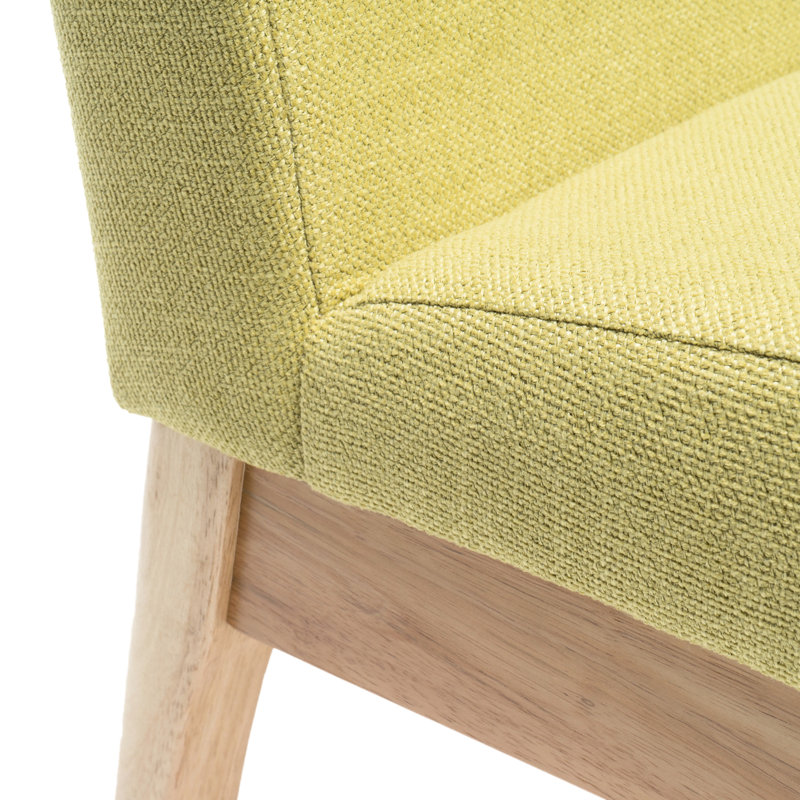 Chaises de salle à manger rembourrées avec bois d'hévéa fiable , Vert, Naturel
