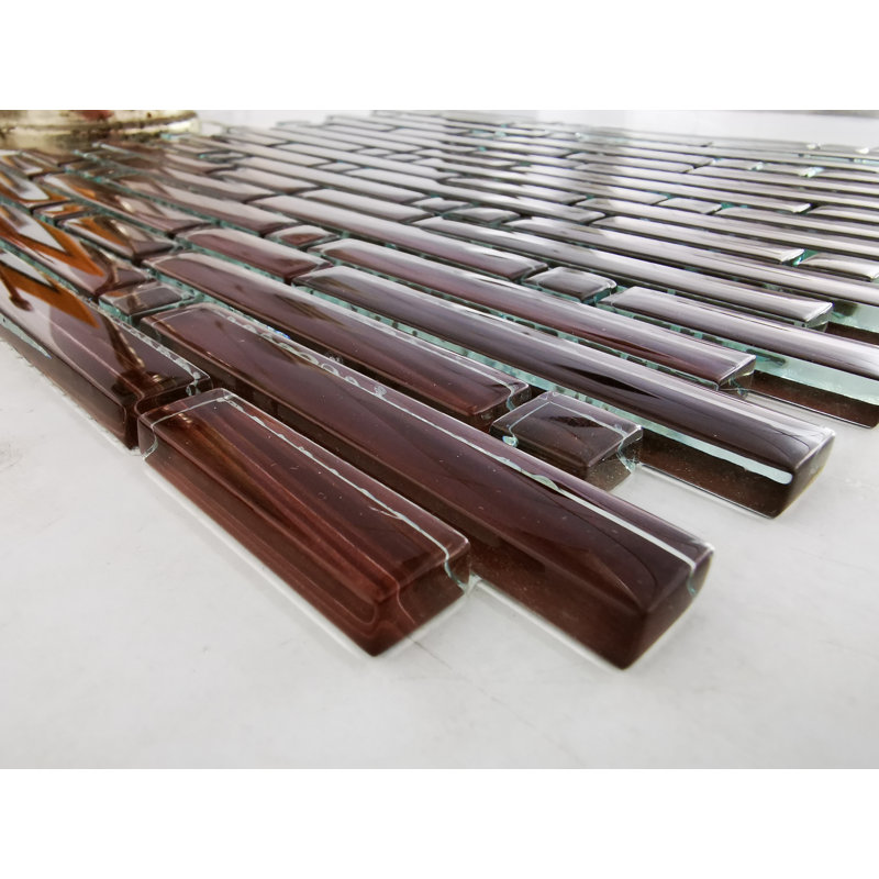 Carreau de mosaïque linéaire pour mur et piscine en verre teinté 12 po x 12 po Handicraft
