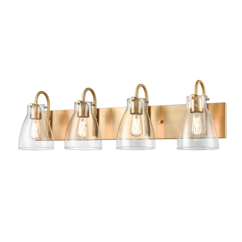Emma 4 light Vanity, Brass with Clear Glass