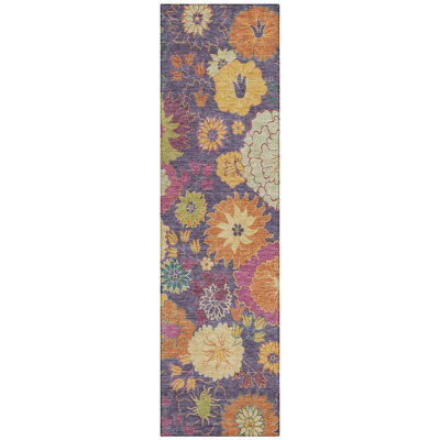 Machine Washable Indoor/Outdoor Chantille ACN2293 Floral Rug