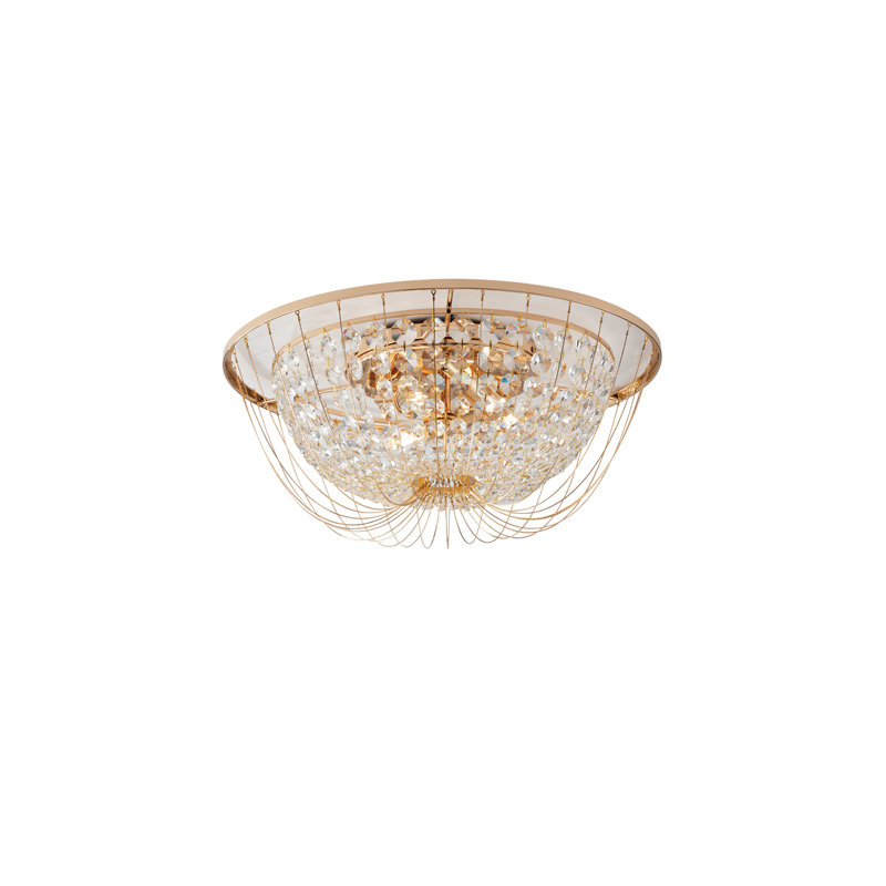 Graf Flush Mount, Gold, 4 Lights, 22cm H x 45cm W x 45cm D