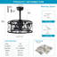 Ventilateur de plafond industriel à 20 pales de 20 po avec télécommande, ventilateur de plafond à 5 pales en ABS de petite taille - noir mat