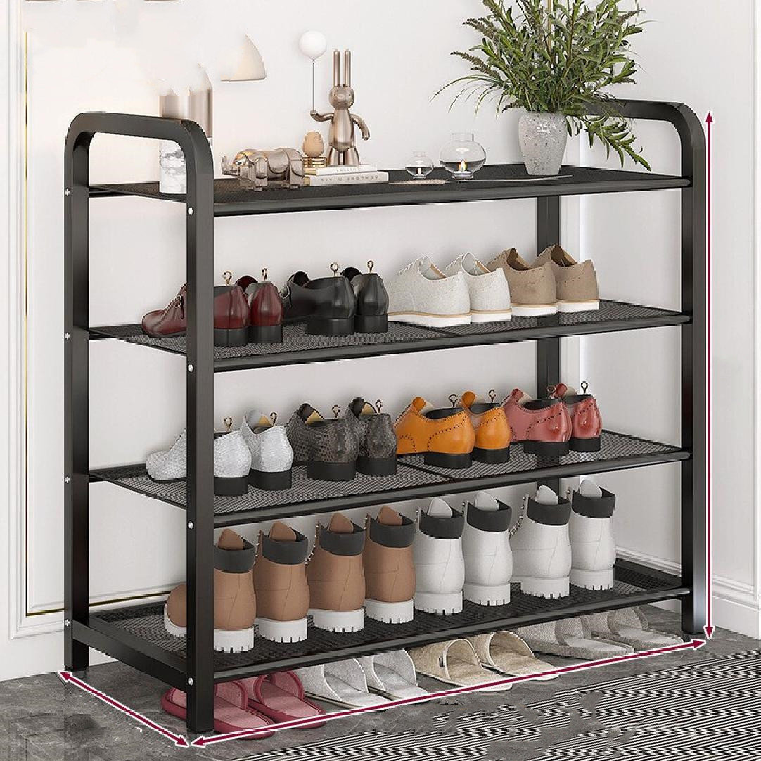Shoe Rack, 12-Tier Tall Metal Shoe Storage Organizer, Adjustable Feet & Slanted Shelves, Holds 48-60 Pairs, Bronze Rebrilliant