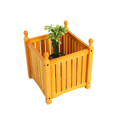 Wood Square Outdoor Planter, Great For Growing All Kinds Of Plants, Quick Setup Guide Planter Use, Adds Beauty To Deck Or Porch, Holds Plant Varieties