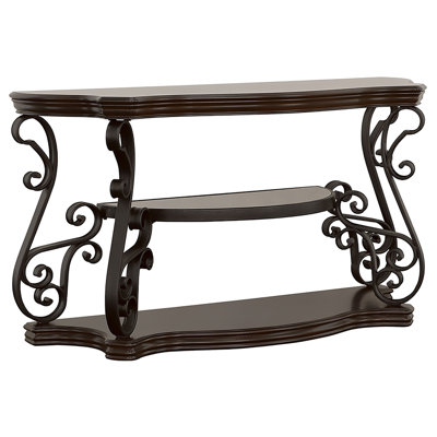 Gretta Merlot 2-Shelf Sofa Console Table