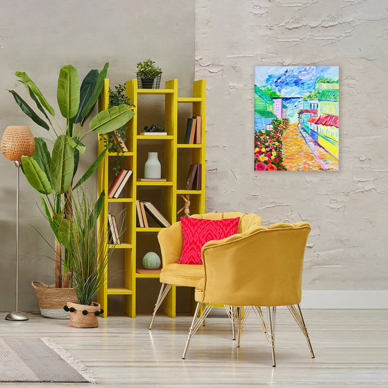 «Vibrant Sea Village», conception par Lee Ann Zirbes, H 30 po x l 24 po