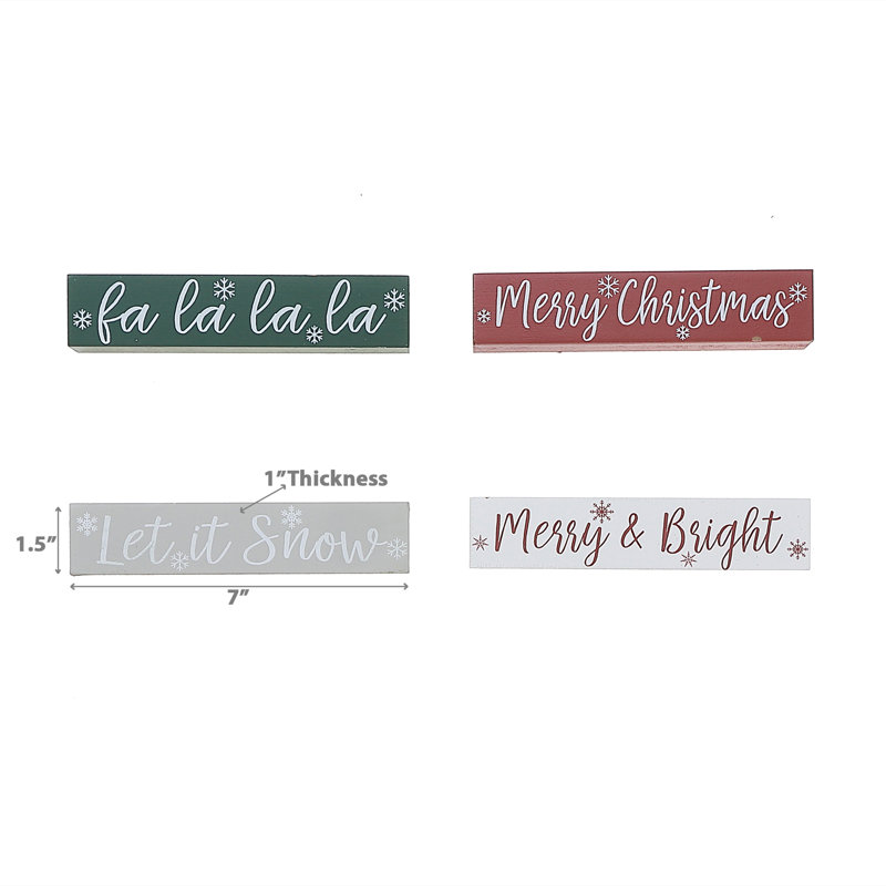 Rect. Table Block With Text - Set Of 4