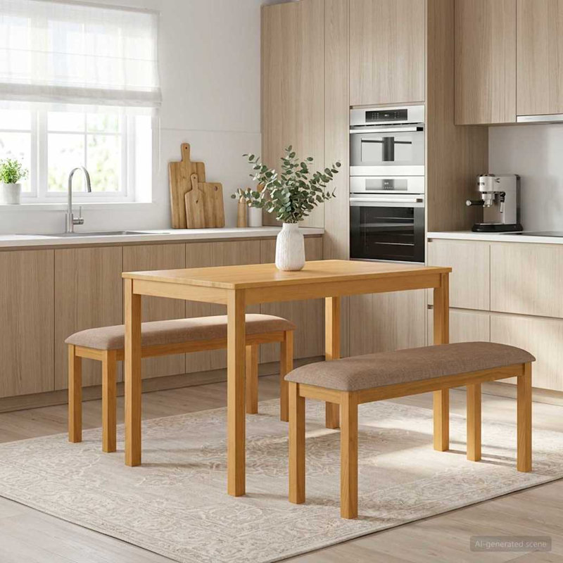 Solid Oak Dining Set, Grey, Grey, Grey, Grey