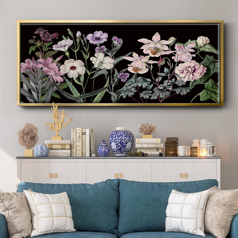Garden Array- Framed Canvas, 8" H x 20" W