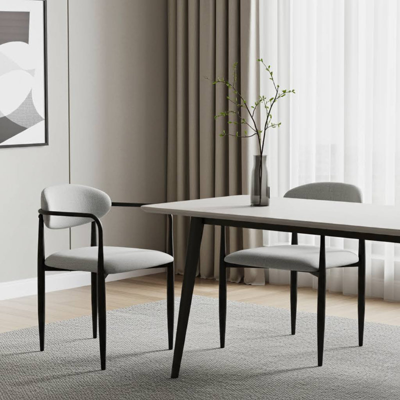 Liam Set of 2 Velvet Dining Chairs, Gray