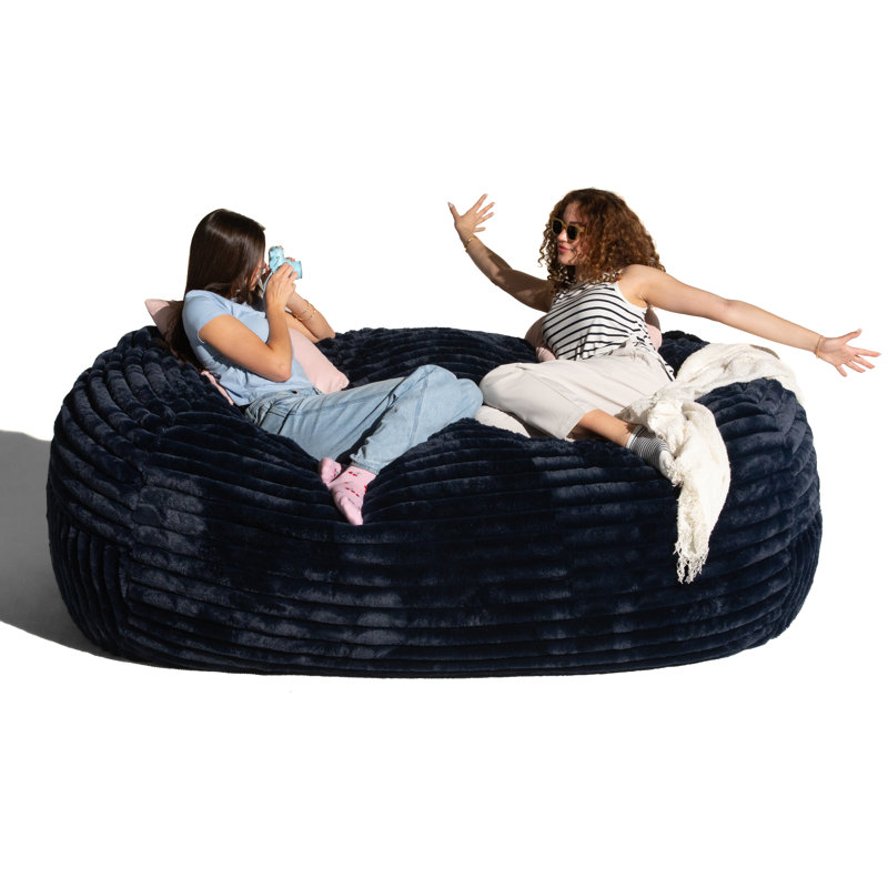  Canapé à billes Grand Lounger, Fausse fourrure bleue