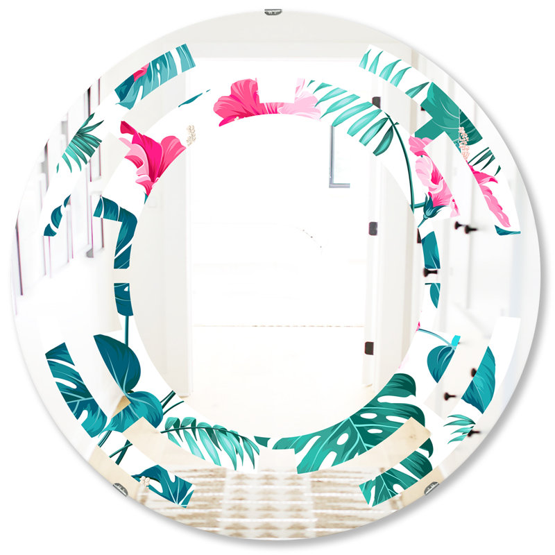 Miroir mural Traditional, H 31,5 po x l 31,5 po, Space Botanicals and Flowers
