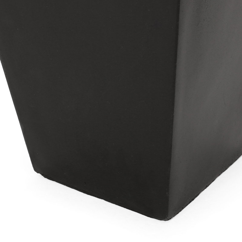 13" Outdoor Cast Stone Planter - Tapered, Weather-, 12.77" L X W 25.2" H In Stunning Tapered Shape, No Assembly, 12.77"L 12.77"W 25.2"H