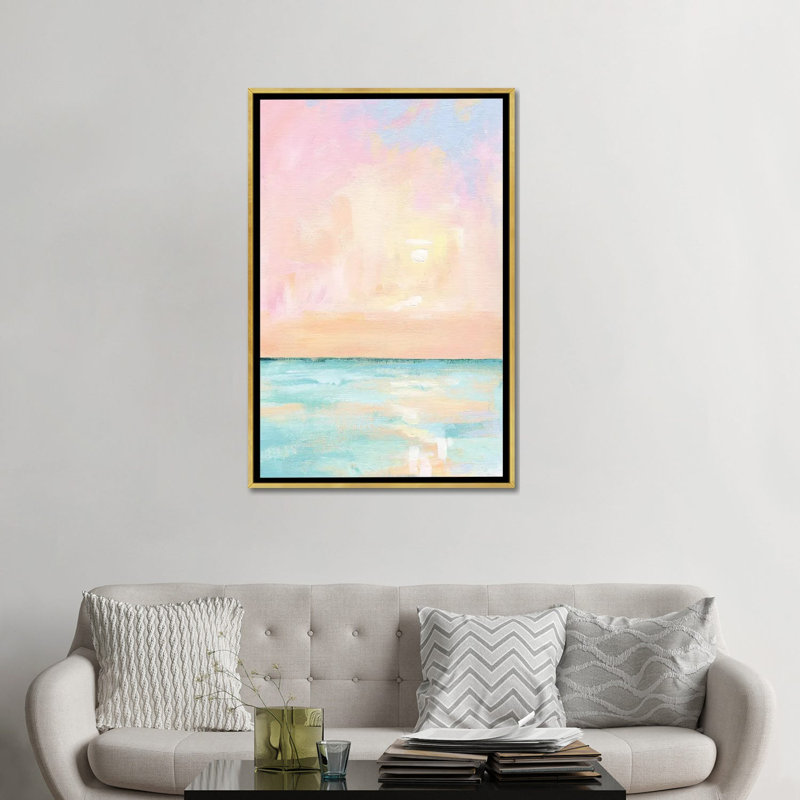 «Pastel Florida Sunset», reproduction d'art sur toile encadrée, Reproduction encadrée sans toile tendue, H 48 po x l 32 po